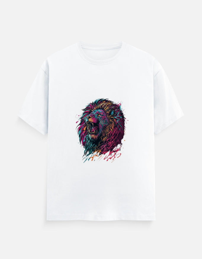 Unisex Classic Crew T-Shirt With Coloured Lion