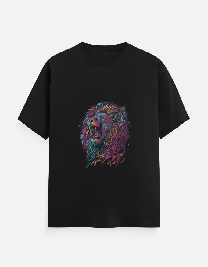 Unisex Classic Crew T-Shirt With Coloured Lion