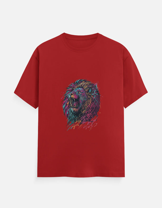 Unisex Classic Crew T-Shirt With Coloured Lion