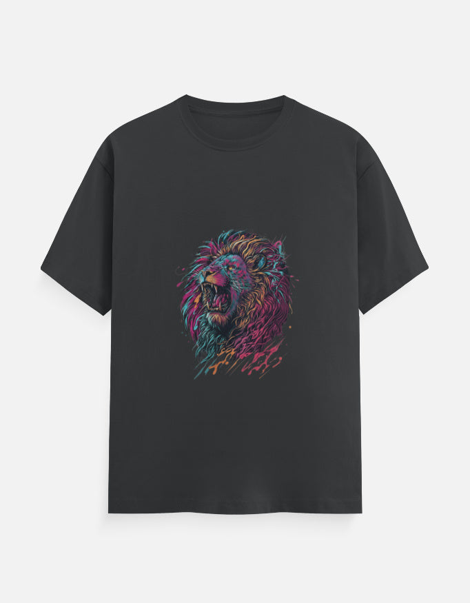 Unisex Classic Crew T-Shirt With Coloured Lion