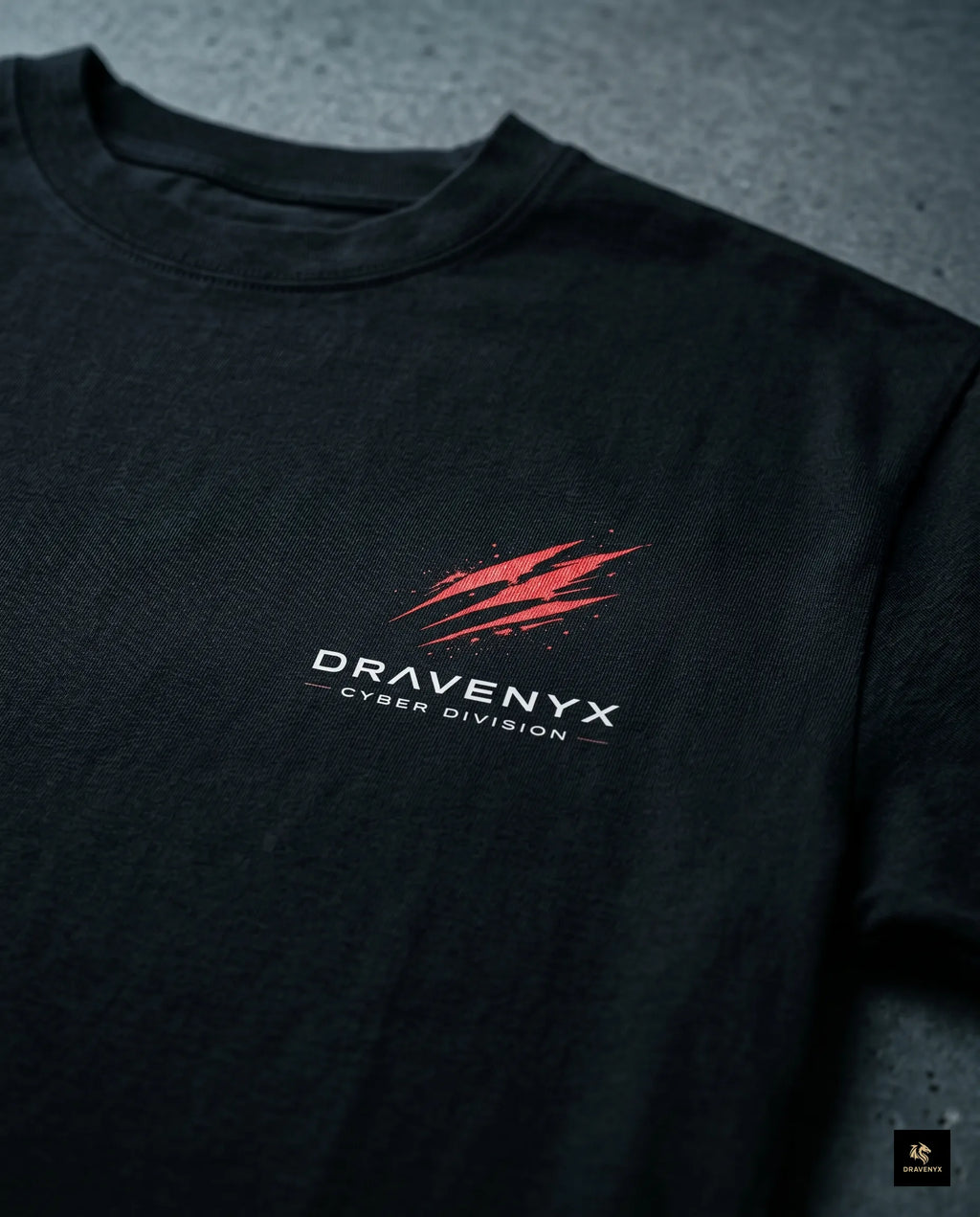 DRAVENYX Cyber Instinct oversized anime graphic tee in black