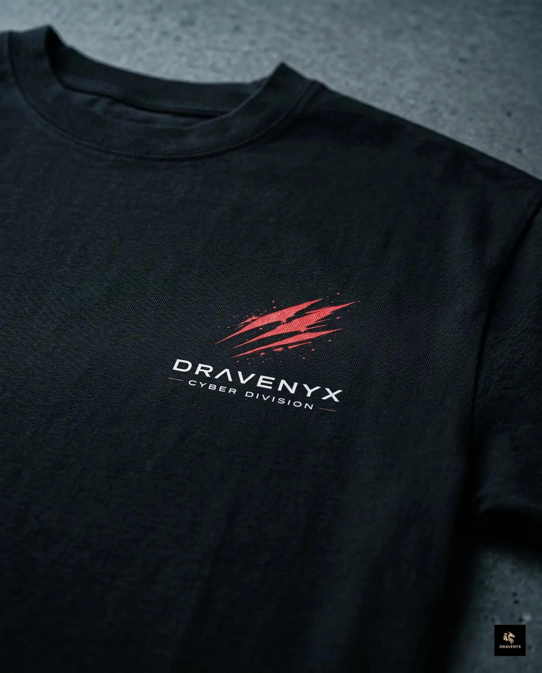 DRAVENYX Cyber Instinct oversized anime graphic tee in black