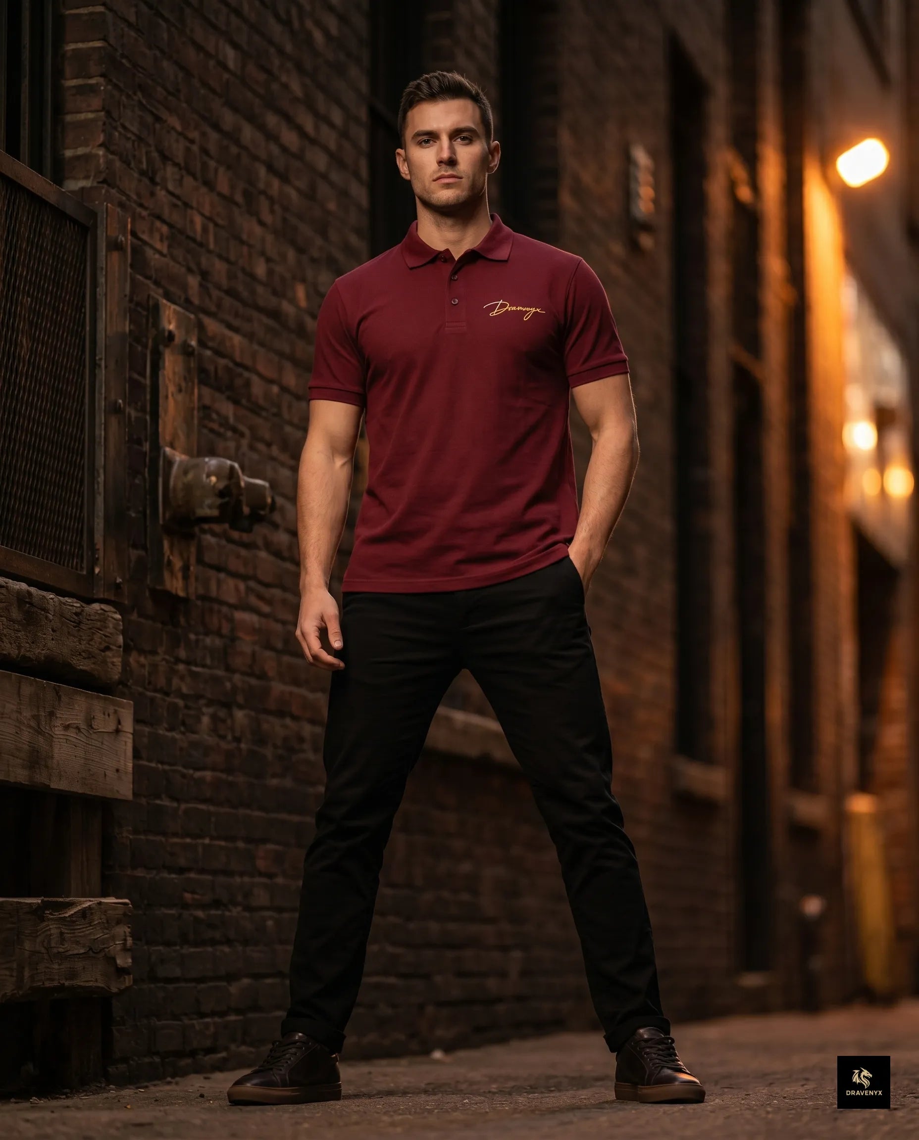 Signature Polo Tee in Maroon – premium embroidered cotton polo